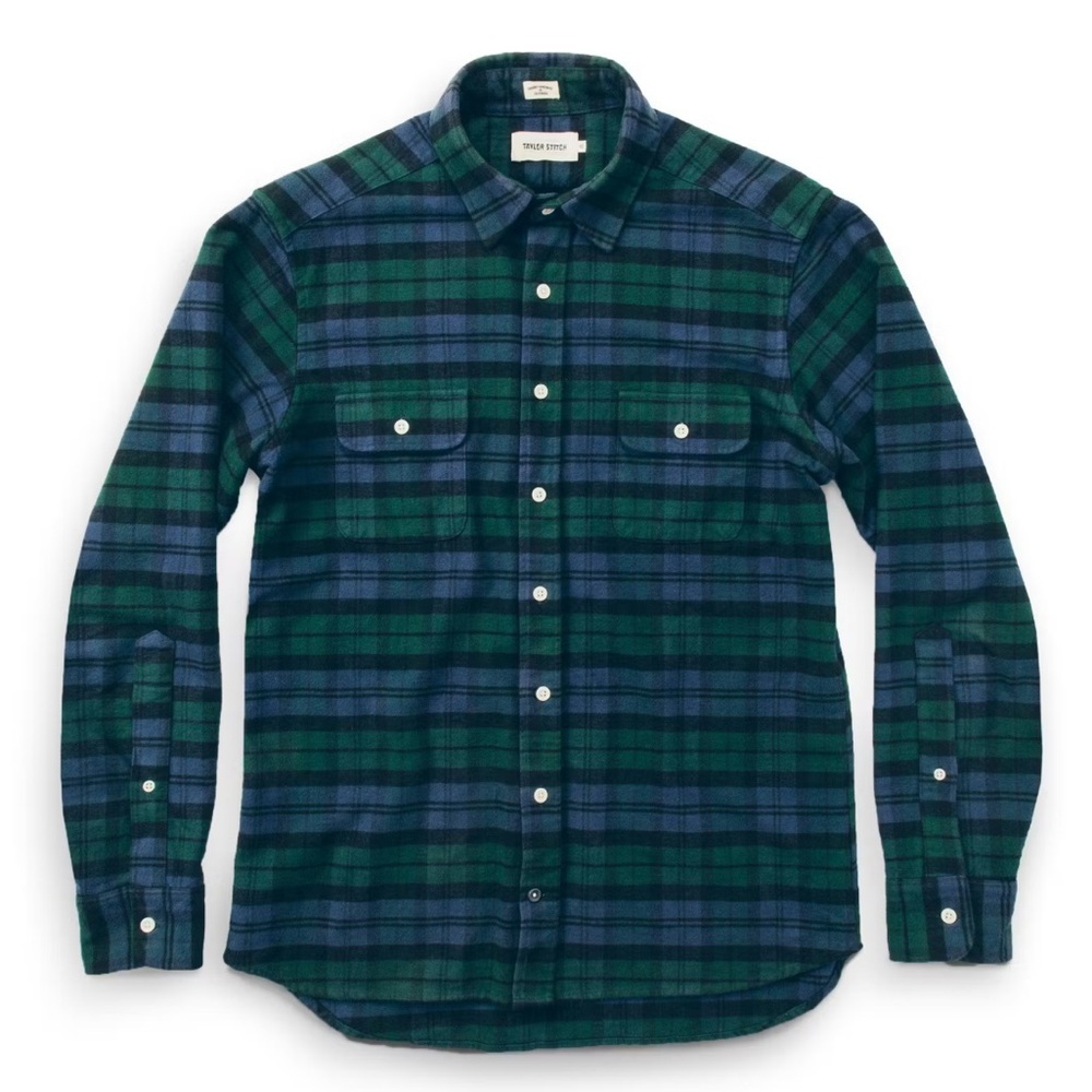 Taylor Stitch Yosemite Shirt Blackwatch Plaid Sz 44
